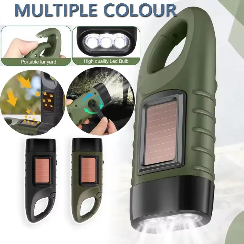 Lampe torche à dynamo et recharge solaire YJ‑D295