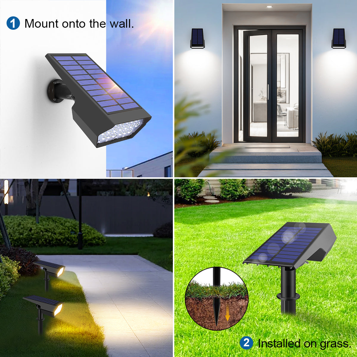 Spot solaire LED 19 LEDs IP65 avec capteur led