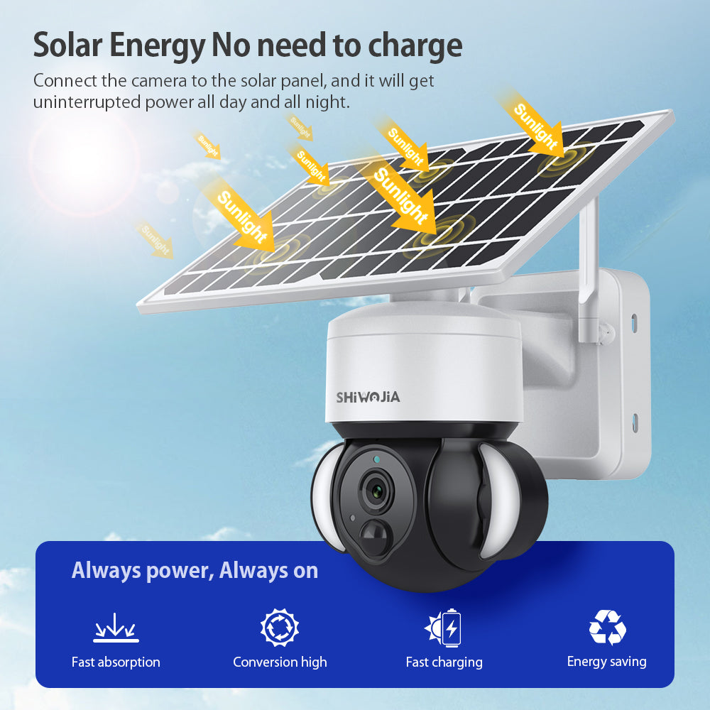Caméra Solaire Extérieure 4G 3MP SHIWOJIA