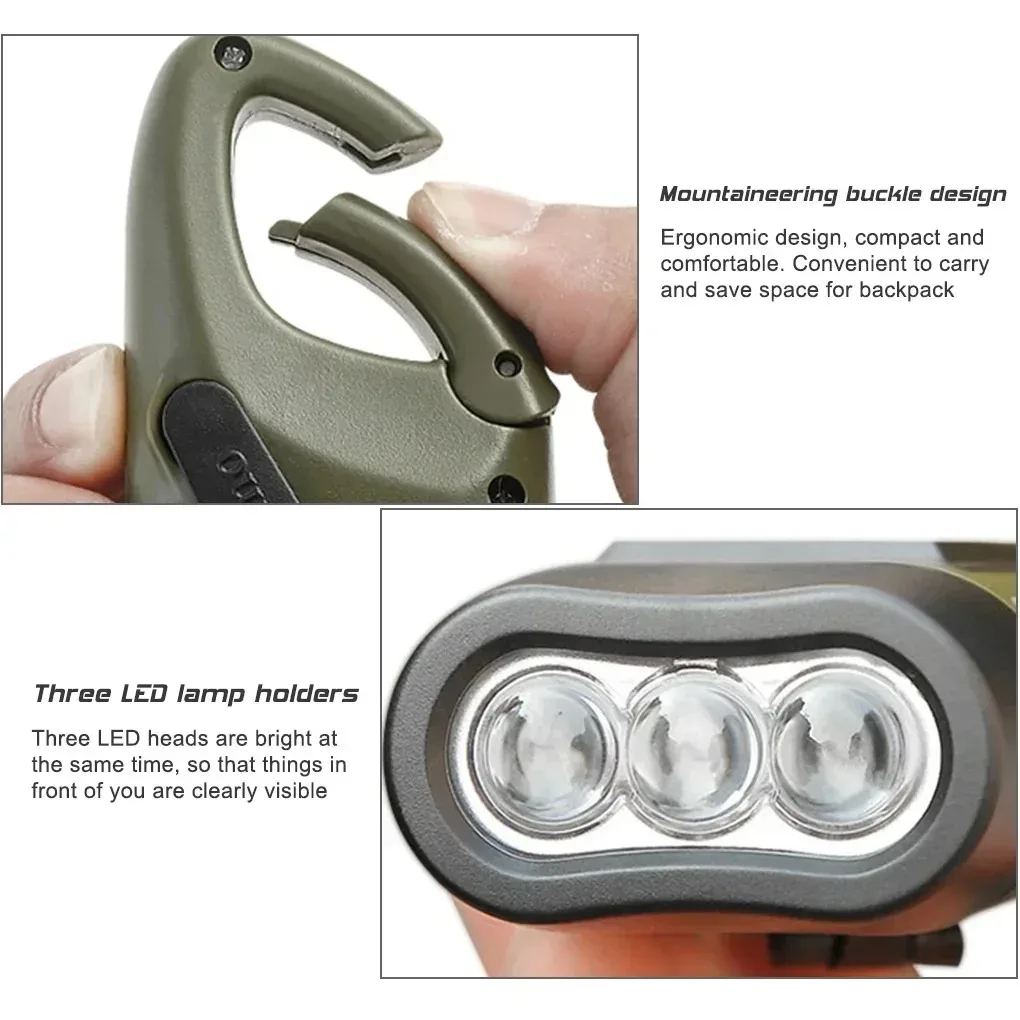 Lampe torche à dynamo et recharge solaire YJ‑D295
