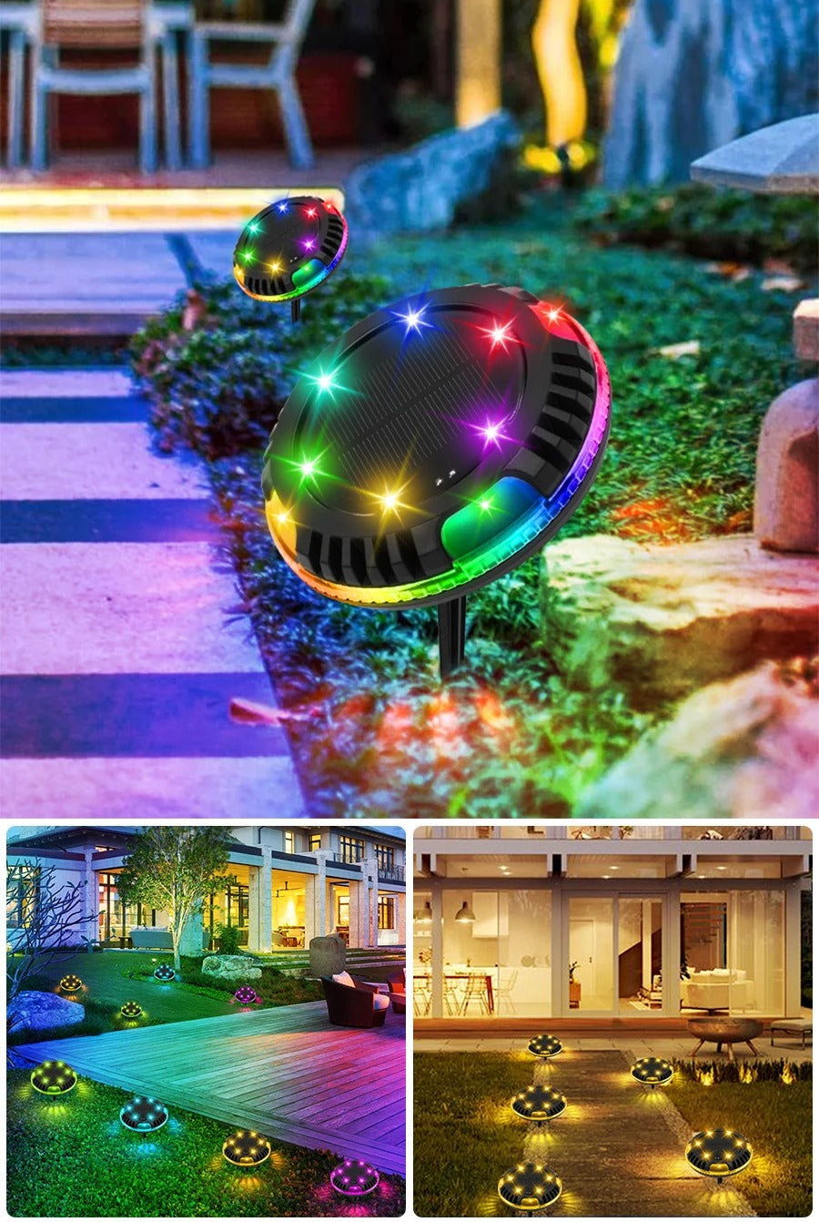 Lampe Solaire d’Extérieur Étanche à 8 LEDs