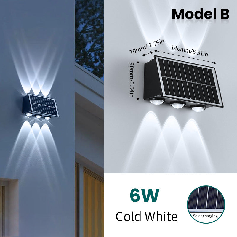 Applique murale solaire 6 LED étanche solaire 2025