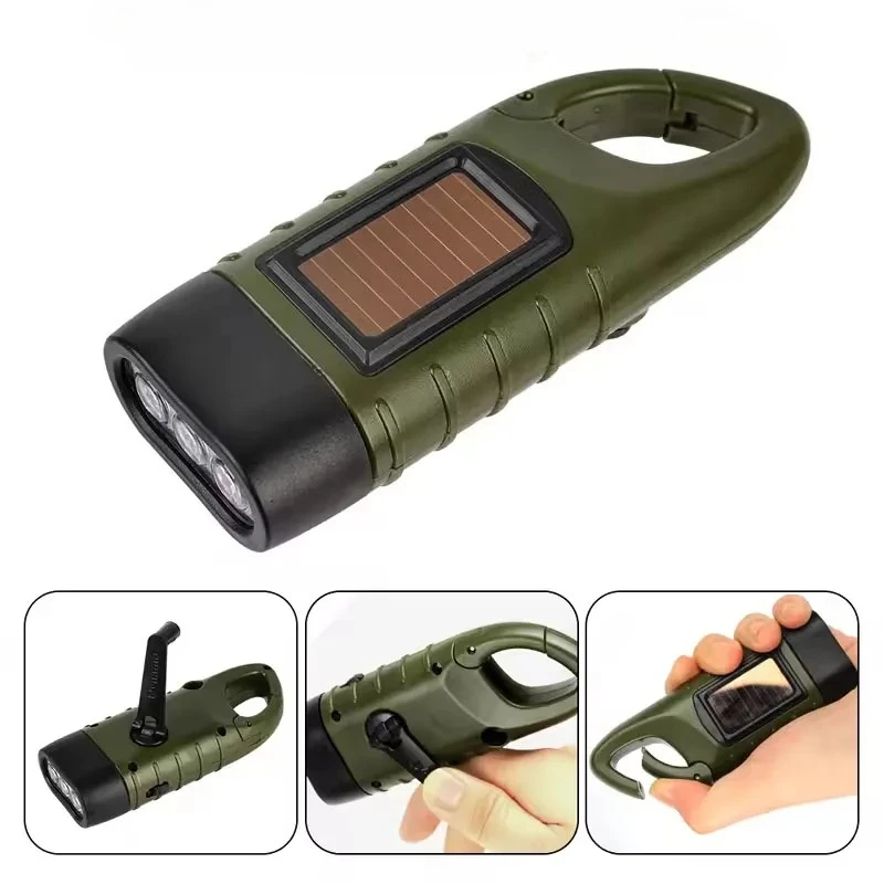 Lampe torche à dynamo et recharge solaire YJ‑D295