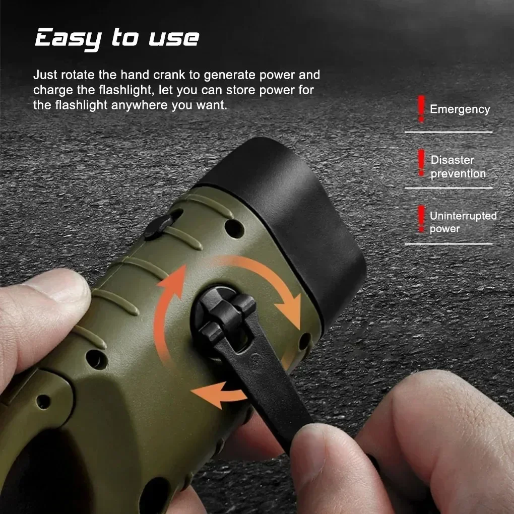 Lampe torche à dynamo et recharge solaire YJ‑D295