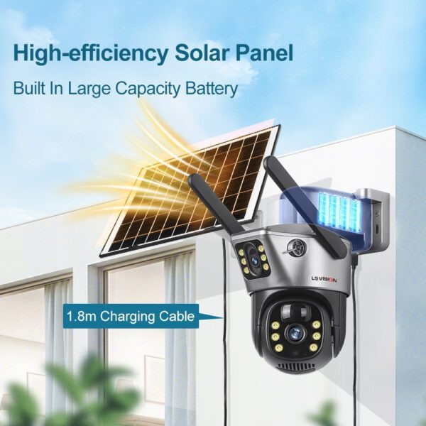 Caméra de Surveillance Solaire 4G PTZ LS VISION